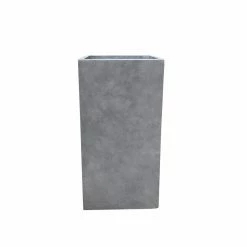 KANTE 24 in. Tall Natural Concrete Lightweight Modern Square Outdoor Planter