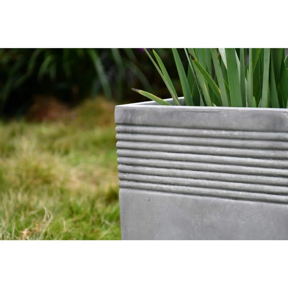 KANTE Small 15 in. Tall Natural Lightweight Concrete Modern Square Outdoor Planter 7 KANTE Small 15 in. Tall Natural Lightweight Concrete Modern Square Outdoor Planter - Image 5