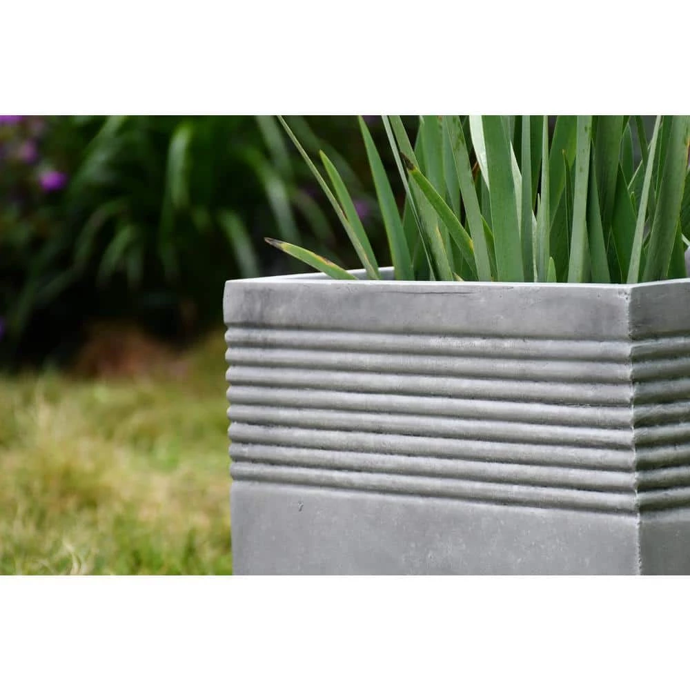 KANTE Small 15 in. Tall Natural Lightweight Concrete Modern Square Outdoor Planter 13 KANTE Small 15 in. Tall Natural Lightweight Concrete Modern Square Outdoor Planter - Image 11