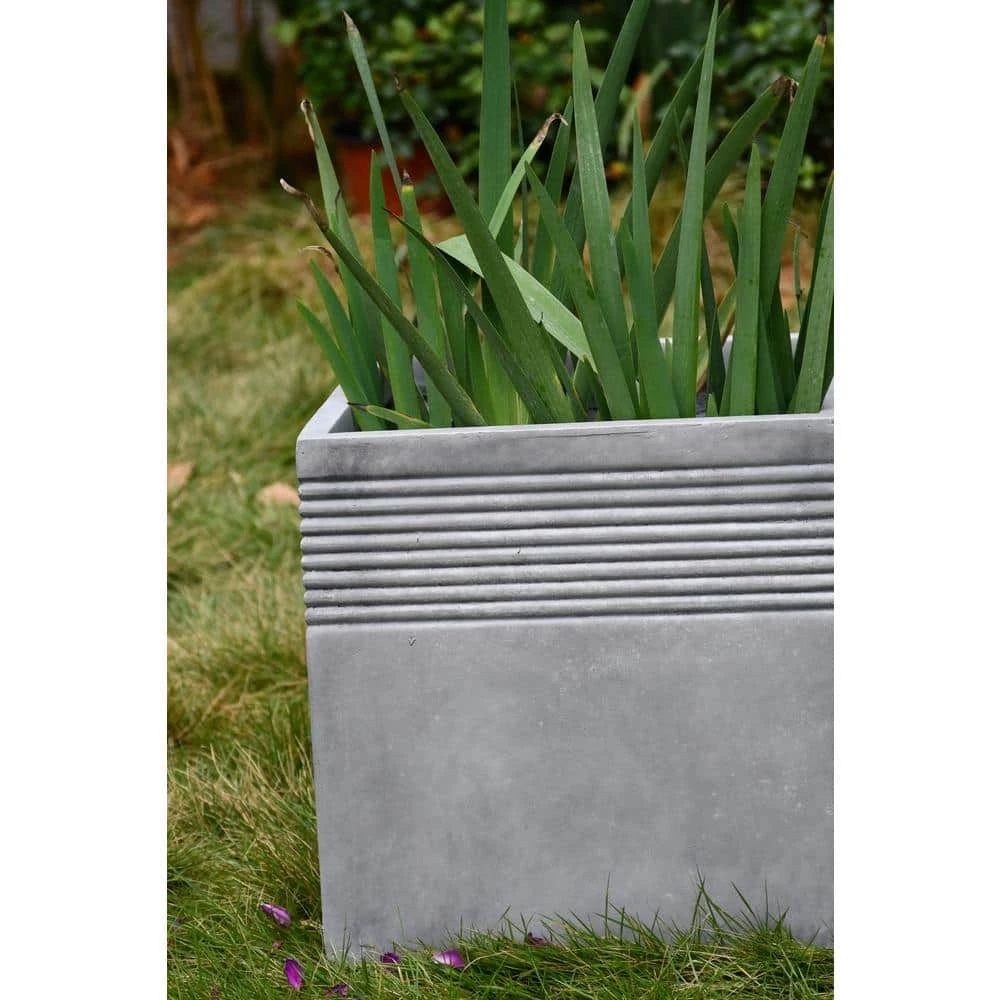KANTE Small 15 in. Tall Natural Lightweight Concrete Modern Square Outdoor Planter 9 KANTE Small 15 in. Tall Natural Lightweight Concrete Modern Square Outdoor Planter - Image 7