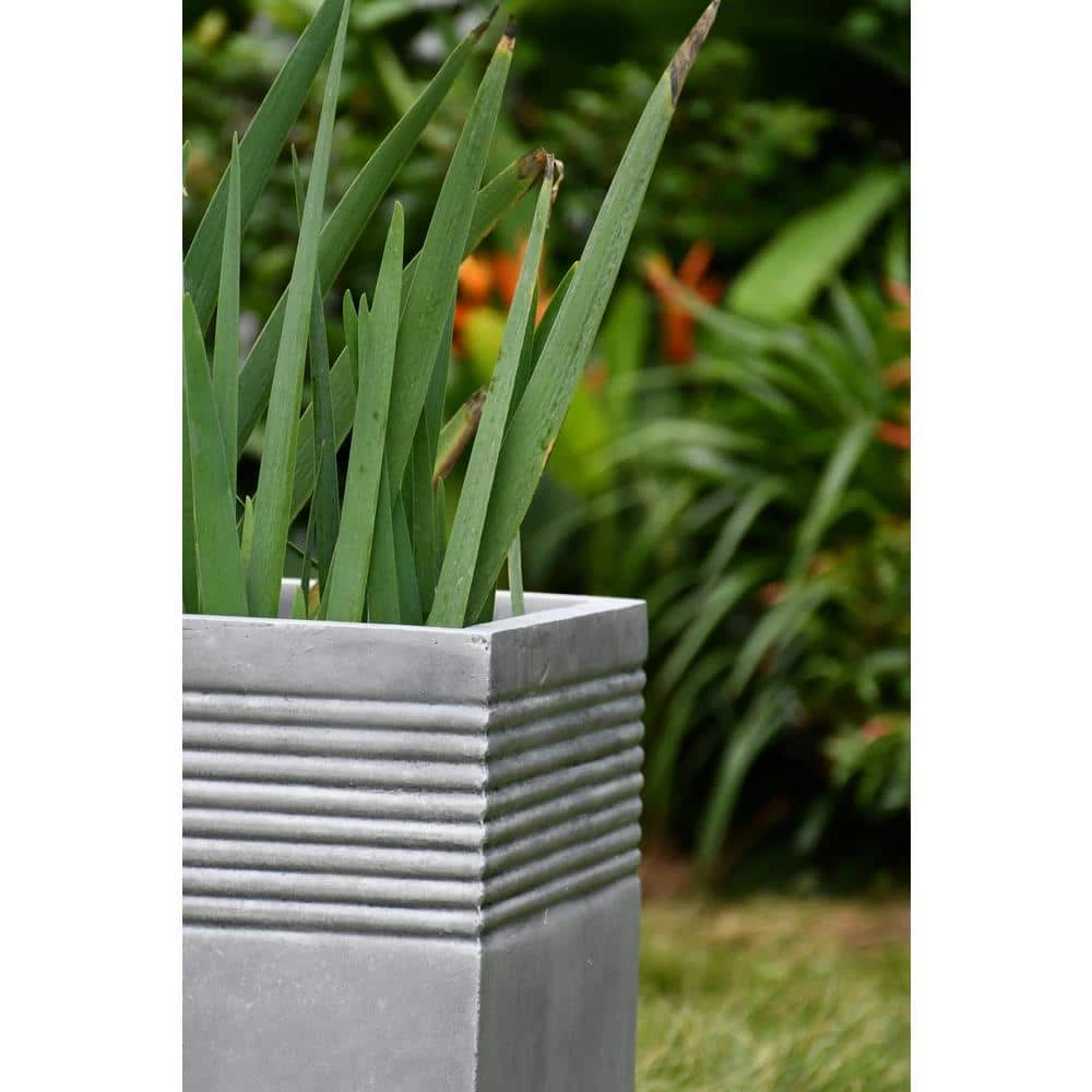 KANTE Small 15 in. Tall Natural Lightweight Concrete Modern Square Outdoor Planter 6 KANTE Small 15 in. Tall Natural Lightweight Concrete Modern Square Outdoor Planter - Image 4
