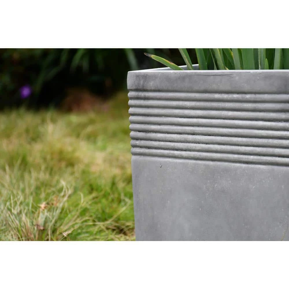 KANTE Small 15 in. Tall Natural Lightweight Concrete Modern Square Outdoor Planter 14 KANTE Small 15 in. Tall Natural Lightweight Concrete Modern Square Outdoor Planter - Image 12