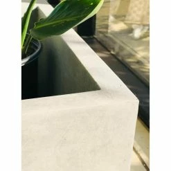 KANTE 37.4 in. L Natural Lightweight Concrete Modern Square Outdoor Planter -Green Haven Store natural concrete kante plant pots rf0151a c80021 4f 1000