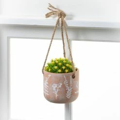SULLIVANS Terracotta Herb Hanging Ceramic Planters - Set of 3 -Green Haven Store orange sullivans plant pots cm3008 4f 1000