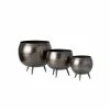 SULLIVANS Pewter Metal Pot With Feet (Set of 3) 1 SULLIVANS Pewter Metal Pot With Feet (Set of 3) -Green Haven Store pewter sullivans plant pots met1626 64 1000
