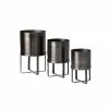SULLIVANS Pewter Metal Planter With Stand (Set of 3) 1 SULLIVANS Pewter Metal Planter With Stand (Set of 3) -Green Haven Store pewter sullivans plant pots met1627 64 1000
