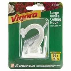 Vigoro 1.75 in. x 1.5 in. x 2.25 in. White Metal Large Ceiling Hook -Green Haven Store powder coating vigoro plant hangers 542229 40 1000
