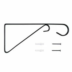 Vigoro 9.81 in. x 0.625 in. x 4.5 in. Black Iron Plant Bracket -Green Haven Store powder coating vigoro plant hangers 570591 77 1000