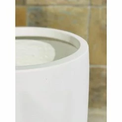 KANTE 21.7 in. H Round Pure White Concrete Indoor Outdoor Modern Tall Planter -Green Haven Store pure white kante plant pots osc0066a c80011 66 1000