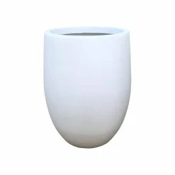 KANTE 21.7 in. H Round Pure White Concrete Indoor Outdoor Modern Tall Planter -Green Haven Store pure white kante plant pots osc0066a c80011 c3 1000