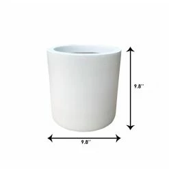 KANTE 9.8 in. W Round Pure White Concrete/Fiberglass Indoor Outdoor Modern Seamless Planter -Green Haven Store pure white kante plant pots osc0119a c80011 44 1000