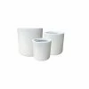 KANTE 15.8 in. x 12.9 in. & 9.8 in. W Round Pure White Concrete/Fiberglass Indoor Outdoor Modern Seamless Planters (Set of 3)