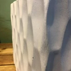 KANTE 12 in. H Square Pure White Concrete/Fiberglass Indoor Outdoor Elegant Retro Planter -Green Haven Store pure white kante plant pots osf0201b c80011 1f 1000