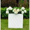 KANTE 12 in. H Square Pure White Concrete/Fiberglass Indoor Outdoor Elegant Retro Planter -Green Haven Store pure white kante plant pots osf0201b c80011 64 1000