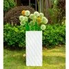 KANTE 27.6 in. H Square Pure White Concrete/Fiberglass Indoor Outdoor Elegant Retro Tall Planter -Green Haven Store pure white kante plant pots osf0202c c80011 64 1000