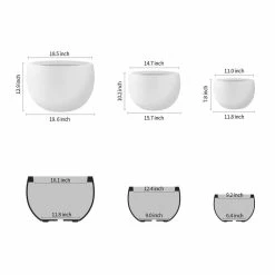 KANTE 20 in., 16 in. and 12 in. W Pure White Concrete Round Elegant Planters (Set of 3), Outdoor Indoor Modern Planter Pots 14 KANTE 20 in., 16 in. and 12 in. W Pure White Concrete Round Elegant Planters (Set of 3), Outdoor Indoor Modern Planter Pots -Green Haven Store pure white kante plant pots rc0049abc c80011 1f 1000