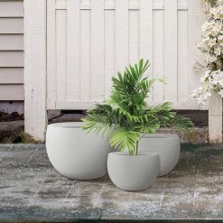 KANTE 20 in., 16 in. and 12 in. W Pure White Concrete Round Elegant Planters (Set of 3), Outdoor Indoor Modern Planter Pots 15 KANTE 20 in., 16 in. and 12 in. W Pure White Concrete Round Elegant Planters (Set of 3), Outdoor Indoor Modern Planter Pots -Green Haven Store pure white kante plant pots rc0049abc c80011 44 1000