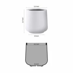 KANTE 13.4 in. H Pure White Tuliped Round Concrete Planter, Outdoor Indoor Large Planter Pots, Containers with Drainage Holes 9 KANTE 13.4 in. H Pure White Tuliped Round Concrete Planter, Outdoor Indoor Large Planter Pots, Containers with Drainage Holes -Green Haven Store pure white kante plant pots rf2015022c c80011 4f 1000