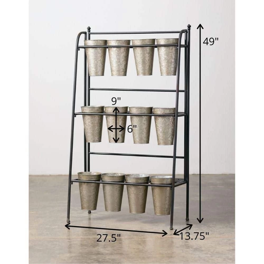 SULLIVANS Metal 12 Vase Floral Display 6 SULLIVANS Metal 12 Vase Floral Display - Image 4