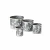 SULLIVANS Silver Metal Flower Patterned Planter (Set of 4) 2 SULLIVANS Silver Metal Flower Patterned Planter (Set of 4) -Green Haven Store silver sullivans plant pots met1702 64 1000