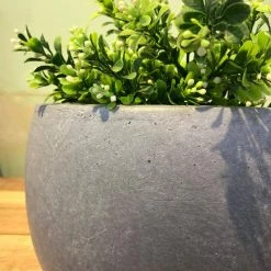 KANTE 12 in. W Round Slate Gray Concrete/Fiberglass Indoor Outdoor Modern Seamless Bowl Planter -Green Haven Store slate gray kante plant pots osc0049a c60611 4f 1000