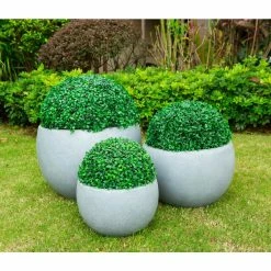 KANTE 20 in., 16 in. and 12 in. W Round Slate Gray Concrete/Fiberglass Indoor Outdoor Elegant Bowl Planters (Set of 3) -Green Haven Store slate gray kante plant pots osc0049abc c60611 1f 1000
