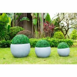 KANTE 20 in., 16 in. and 12 in. W Round Slate Gray Concrete/Fiberglass Indoor Outdoor Elegant Bowl Planters (Set of 3) -Green Haven Store slate gray kante plant pots osc0049abc c60611 4f 1000