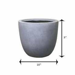 KANTE 10 in. W Round Slate Gray Concrete/Fiberglass Indoor Outdoor Elegant Planter -Green Haven Store slate gray kante plant pots osc0050a c60611 31 1000