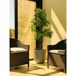 KANTE 10 in. W Round Slate Gray Concrete/Fiberglass Indoor Outdoor Elegant Planter -Green Haven Store slate gray kante plant pots osc0050a c60611 4f 1000