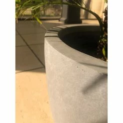 KANTE 18", 14" and 10"W Round Slate Gray Lightweight Concrete/Fiberglass Indoor Outdoor Elegant Seamless Planters (Set of 3) -Green Haven Store slate gray kante plant pots osc0050abc c60611 1f 1000