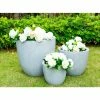 KANTE 18", 14" and 10"W Round Slate Gray Lightweight Concrete/Fiberglass Indoor Outdoor Elegant Seamless Planters (Set of 3) -Green Haven Store slate gray kante plant pots osc0050abc c60611 64 1000