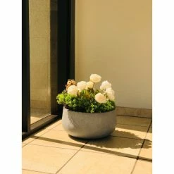 KANTE 20 in. W Round Slate Gray Lightweight Concrete/Fiberglass Indoor Outdoor Elegant Bowl Planter -Green Haven Store slate gray kante plant pots osc0051c c60611 1f 1000