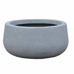 KANTE 20 in. W Round Slate Gray Lightweight Concrete/Fiberglass Indoor Outdoor Elegant Bowl Planter -Green Haven Store slate gray kante plant pots osc0051c c60611 c3 1000