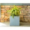 KANTE 10 in. W Square Slate Gray Lightweight Concrete/Fiberglass Indoor Outdoor Modern Elegant Planter -Green Haven Store slate gray kante plant pots osf0001a c60611 64 1000
