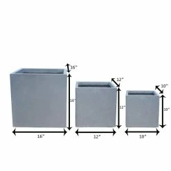 KANTE 16 in. x 12 in. and 10 in. W Square Slate Gray Concrete/Fiberglass Indoor Outdoor Elegant Planters 9 KANTE 16 in. x 12 in. and 10 in. W Square Slate Gray Concrete/Fiberglass Indoor Outdoor Elegant Planters -Green Haven Store slate gray kante plant pots osf0001abc c60611 1f 1000