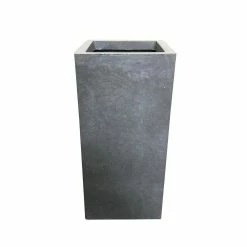 KANTE 20 in. H Square Slate Gray Lightweight Concrete/Fiberglass Indoor Outdoor Elegant Tall Planter -Green Haven Store slate gray kante plant pots osf0002a c60611 44 1000