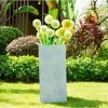 KANTE 20 in. H Square Slate Gray Lightweight Concrete/Fiberglass Indoor Outdoor Elegant Tall Planter -Green Haven Store slate gray kante plant pots osf0002a c60611 64 1000