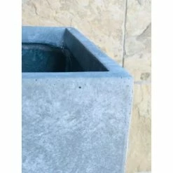 KANTE 24 in. H Square Slate Gray Concrete/Fiberglass Indoor Outdoor Elegant Tall Planter -Green Haven Store slate gray kante plant pots osf0002b c60611 44 1000
