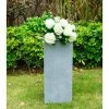 KANTE 24 in. H Square Slate Gray Concrete/Fiberglass Indoor Outdoor Elegant Tall Planter -Green Haven Store slate gray kante plant pots osf0002b c60611 64 1000