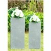 KANTE 28 in. and 24 in. H Square Slate Gray Concrete/Fiberglass Indoor Outdoor Modern Seamless Tall Planters (Set of 2) 2 KANTE 28 in. and 24 in. H Square Slate Gray Concrete/Fiberglass Indoor Outdoor Modern Seamless Tall Planters (Set of 2) -Green Haven Store slate gray kante plant pots osf0002bc c60611 64 1000