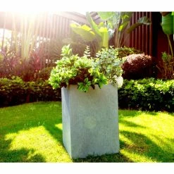 KANTE 13 in. H Square Slate Gray Lightweight Concrete/Fiberglass Indoor Outdoor Modern Planter 15 KANTE 13 in. H Square Slate Gray Lightweight Concrete/Fiberglass Indoor Outdoor Modern Planter -Green Haven Store slate gray kante plant pots osf0007a c60611 44 1000