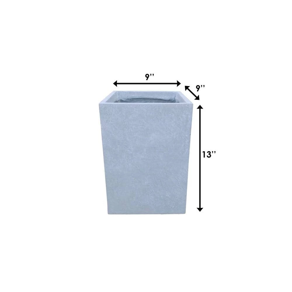 KANTE 13 in. H Square Slate Gray Lightweight Concrete/Fiberglass Indoor Outdoor Modern Planter 4 KANTE 13 in. H Square Slate Gray Lightweight Concrete/Fiberglass Indoor Outdoor Modern Planter - Image 2