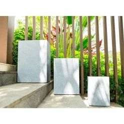 KANTE 19 in. x 16 in. and 13 in. H Square Slate Gray Concrete/Fiberglass Indoor Outdoor Elegant Planters (Set of 3) -Green Haven Store slate gray kante plant pots osf0007abc c60611 4f 1000