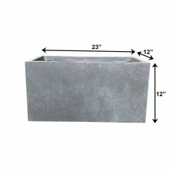 KANTE 23 in. L Rectangular Slate Gray Concrete/Fiberglass Indoor Outdoor Modern Planter -Green Haven Store slate gray kante plant pots osf0104a c60611 fa 1000