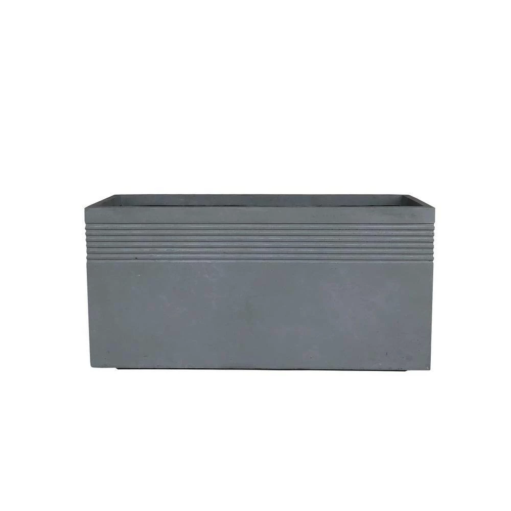 KANTE 31.5 in. L Rectangular Slate Gray Concrete/Fiberglass Indoor Outdoor Modern Elegant Planter 5 KANTE 31.5 in. L Rectangular Slate Gray Concrete/Fiberglass Indoor Outdoor Modern Elegant Planter - Image 3