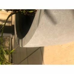 KANTE 9 in. Tall Slate Gray Lightweight Concrete Modern Outdoor Round Planter -Green Haven Store slate gray kante plant pots rc0050a c60611 44 1000