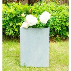 KANTE Small 13 in. Tall Slate Gray Lightweight Concrete Square Outdoor Planter 9 KANTE Small 13 in. Tall Slate Gray Lightweight Concrete Square Outdoor Planter -Green Haven Store slate gray kante plant pots rf0007a c60611 c3 1000