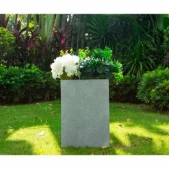 KANTE Small 13 in. Tall Slate Gray Lightweight Concrete Square Outdoor Planter 8 KANTE Small 13 in. Tall Slate Gray Lightweight Concrete Square Outdoor Planter -Green Haven Store slate gray kante plant pots rf0007a c60611 e1 1000