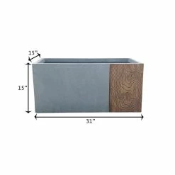 KANTE 31 in. L Rectangular Timber Ridge Concrete/Fiberglass Indoor Outdoor Elegant Long Planter -Green Haven Store timber ridge kante plant pots osf0219b c80811 d4 1000