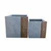 KANTE 16 in. and 12 in. Tall Timber Ridge Lightweight Concrete Modern Square Outdoor Planter Set 2 KANTE 16 in. and 12 in. Tall Timber Ridge Lightweight Concrete Modern Square Outdoor Planter Set -Green Haven Store timber ridge kante plant pots rf0217bc c80811 64 1000